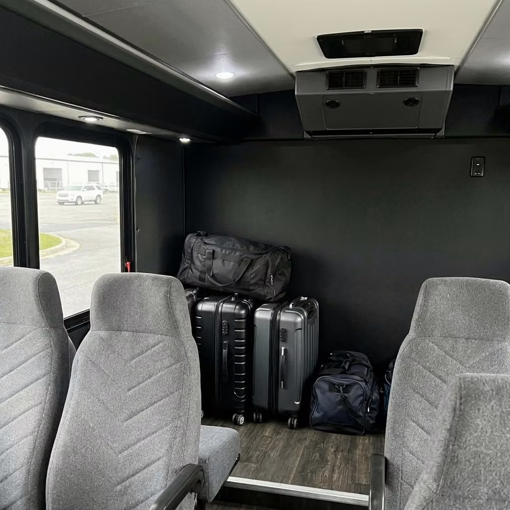 san dimas 15 passenger minibus luggage area