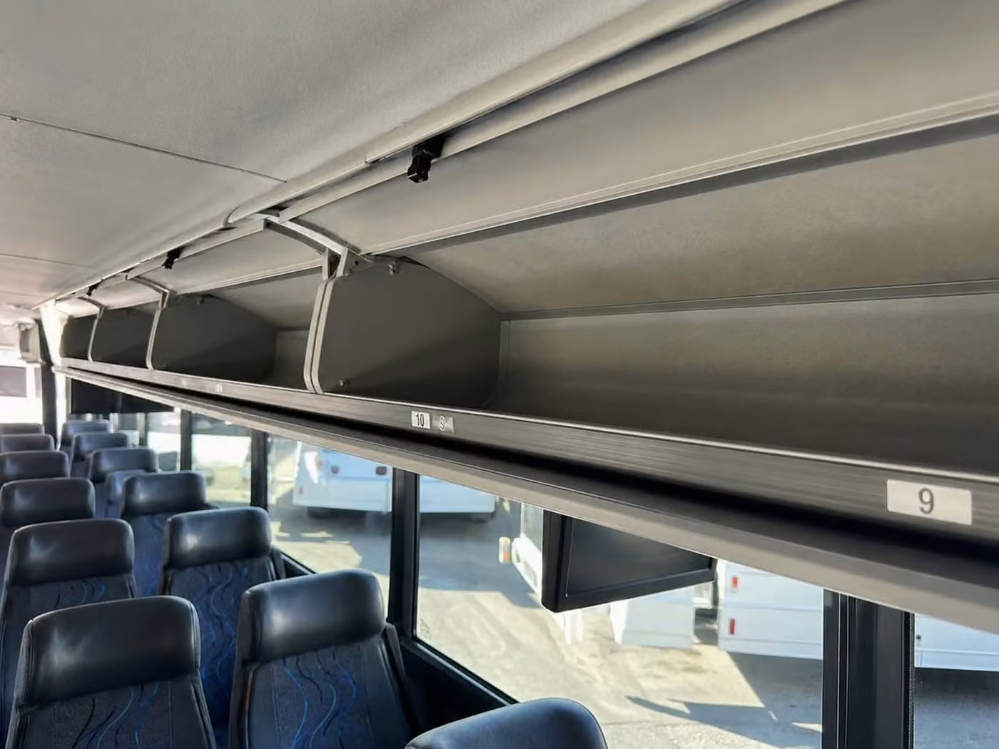 san dimas 18 passenger minibus overhead storage