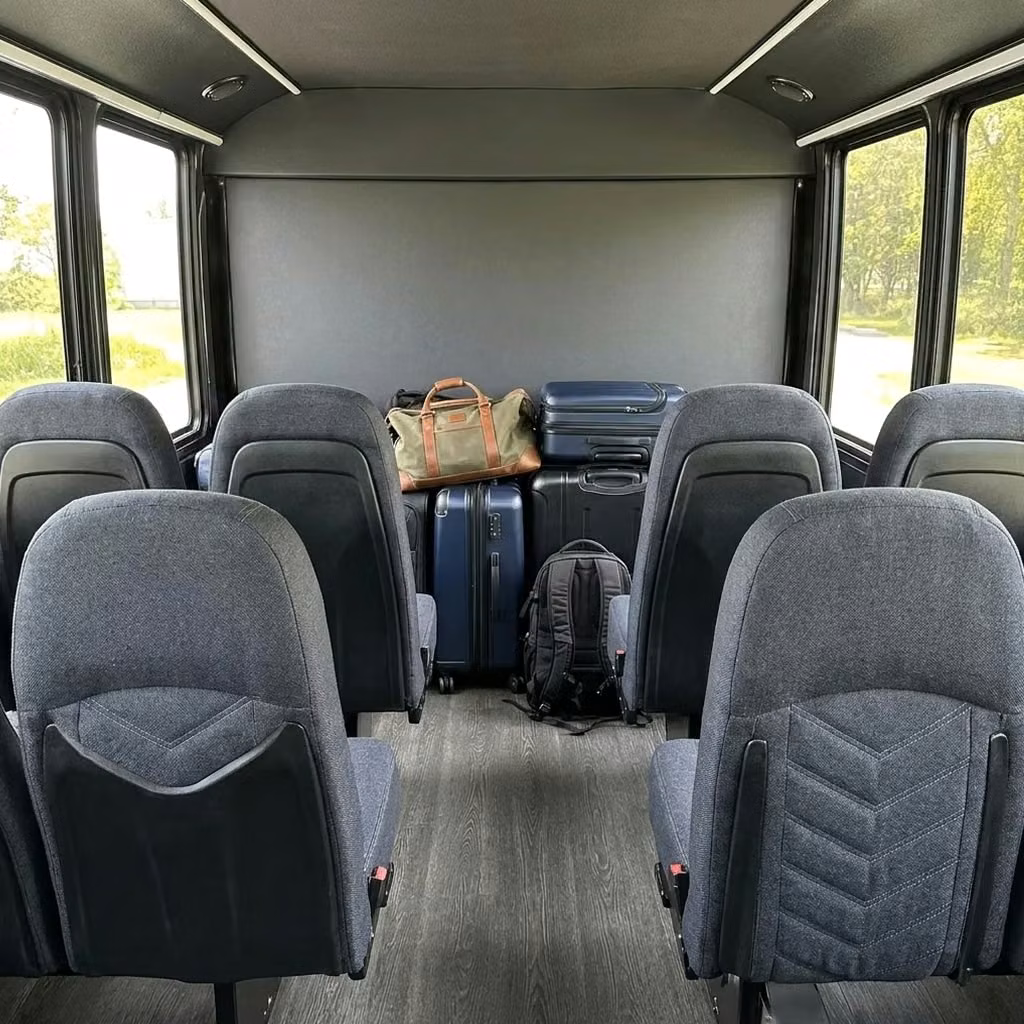 san dimas 25 passenger minibus luggage area