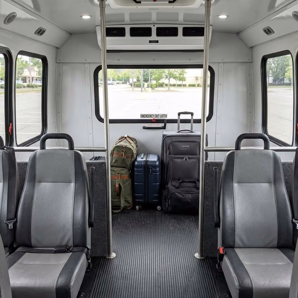 san dimas 30 passenger minibus luggage area