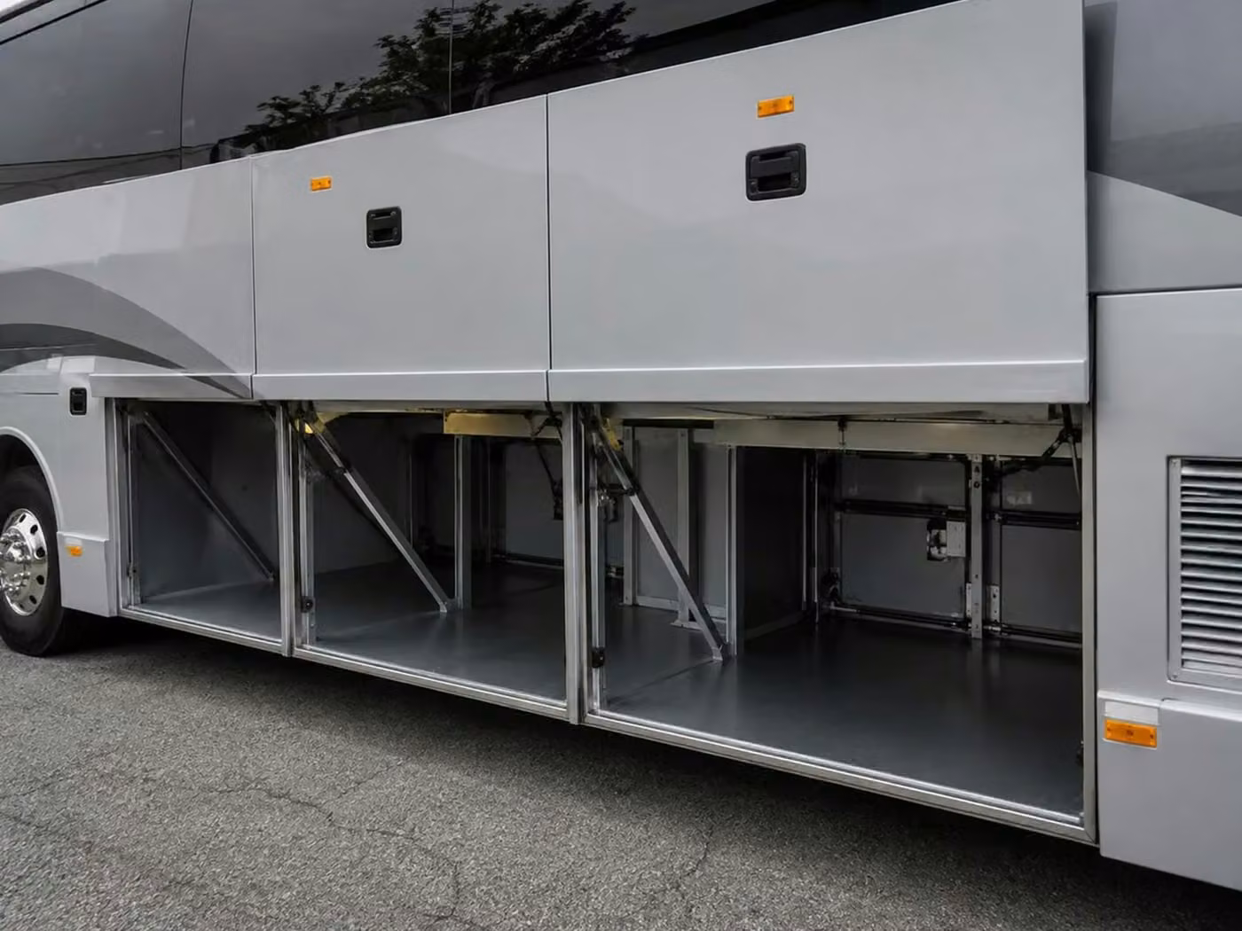 san dimas 56 passenger charter bus luggage bays