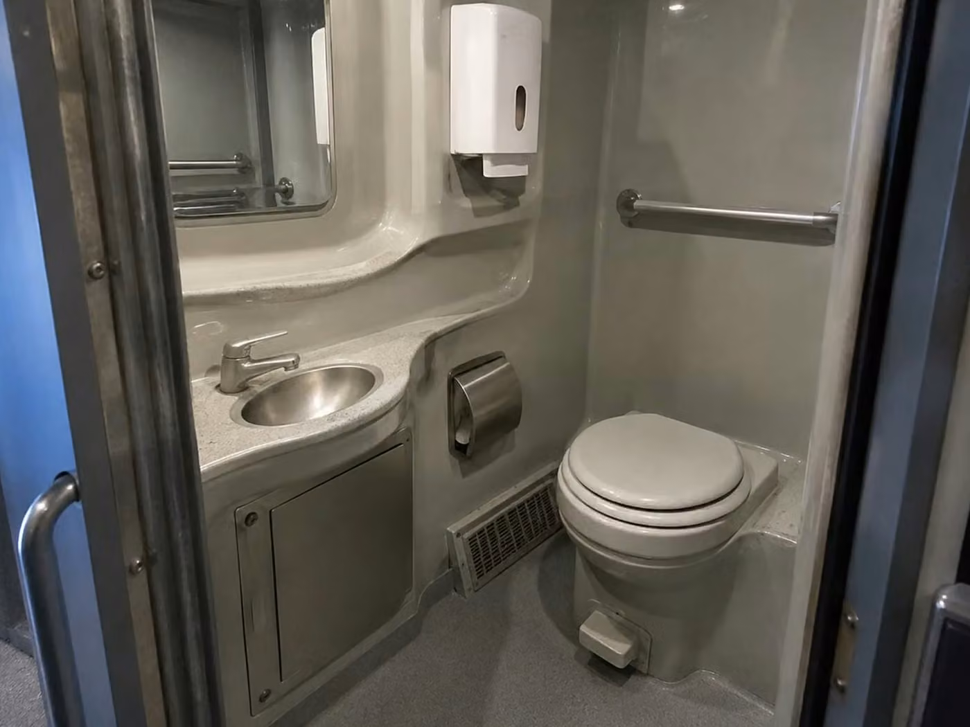 san dimas 56 passenger charter bus onboard restroom