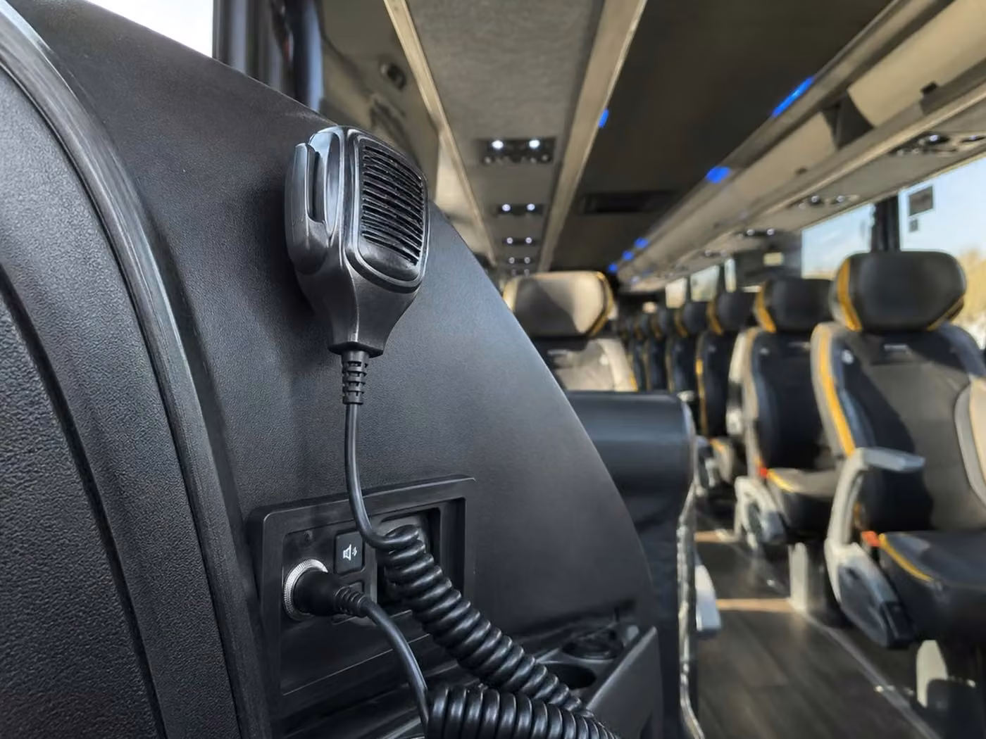 san dimas 56 passenger charter bus pa system