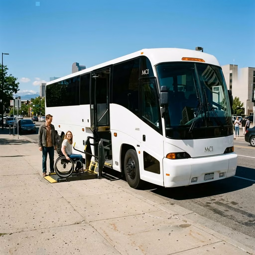 san dimas 56 passenger charter bus wheelchair lift