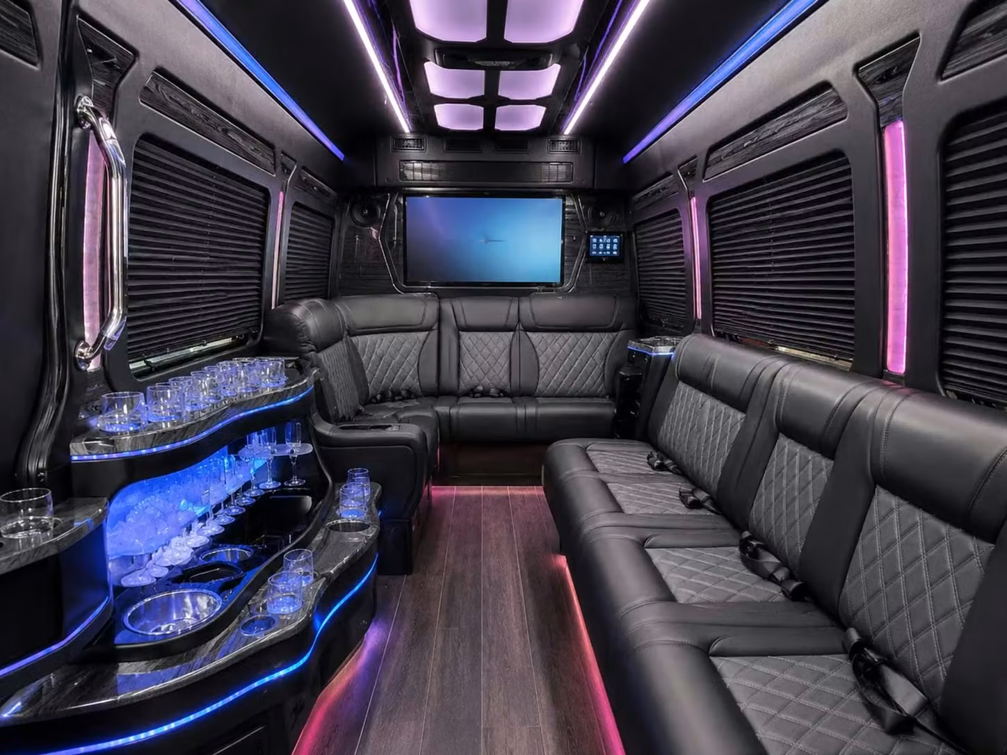 san dimas sprinter van rentals with a driver for san dimas coaches talent and fans